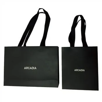 Bolsas De Papel Negras Con Asas